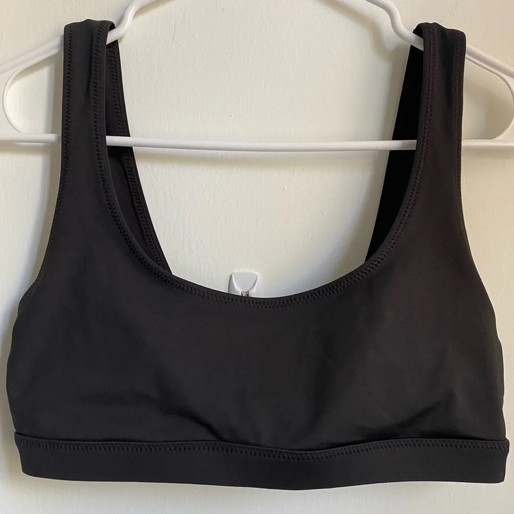 NWT Skims Recycled Swim Tank Bikini Top Onyx S